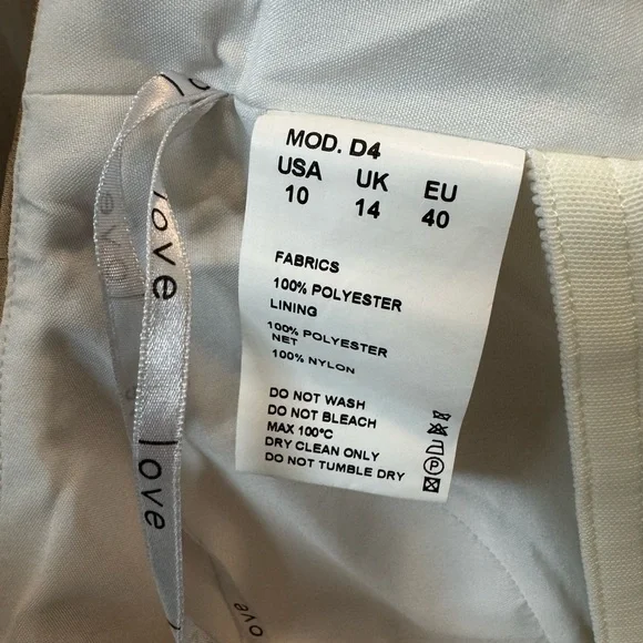 Elegant Strapless Beige Dress with Brooch size 10 - Picture 9 of 9